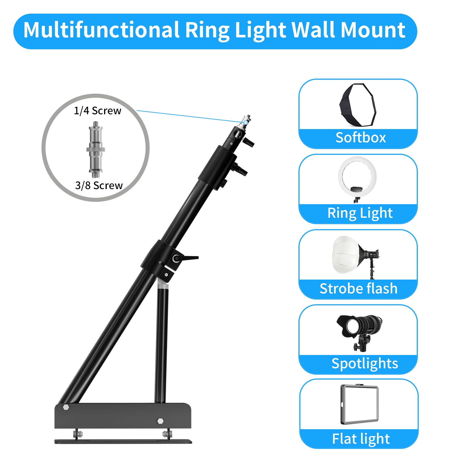 inch /137cm Wall Mount Boom Arm for Photography Studio Video