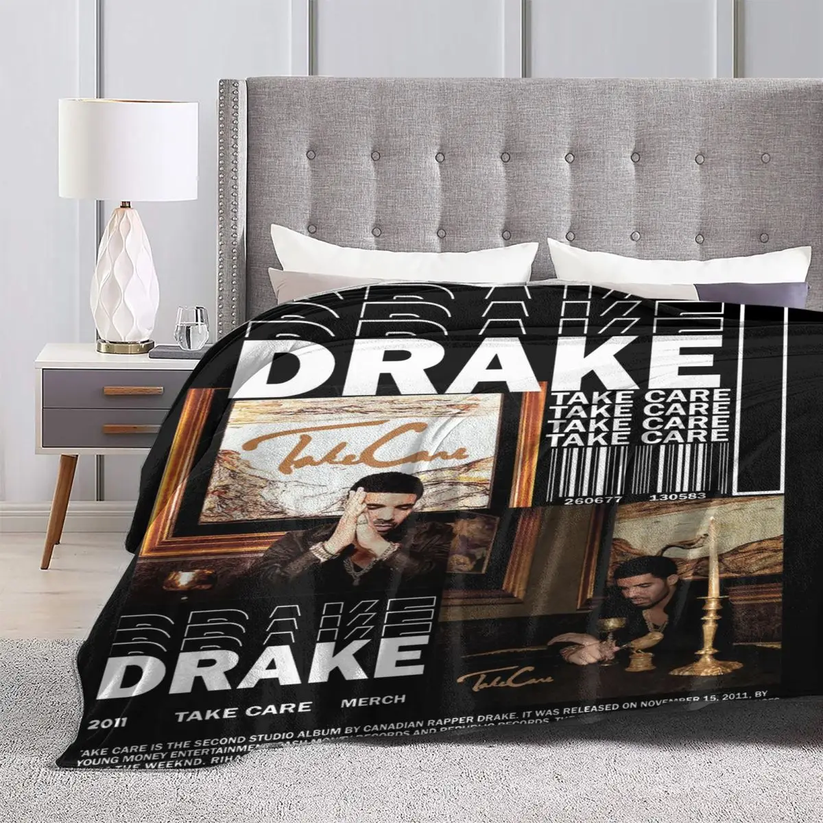 Drake Take Care Album Blankets Flannel Printed Hip Hop Rapper Drizzy Cozy Soft Throw Blankets for Bedding Office Rug Piece 6