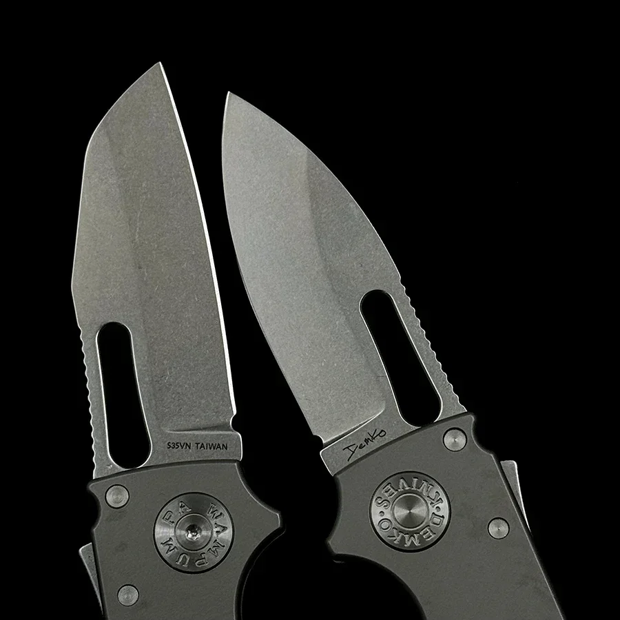 Andrew Demko Shark Cub Deep Carry Ceramic Bearing Titanium Handle Mark S35VN Pocket Folding Tactical Camping Hunting KNIFE 5