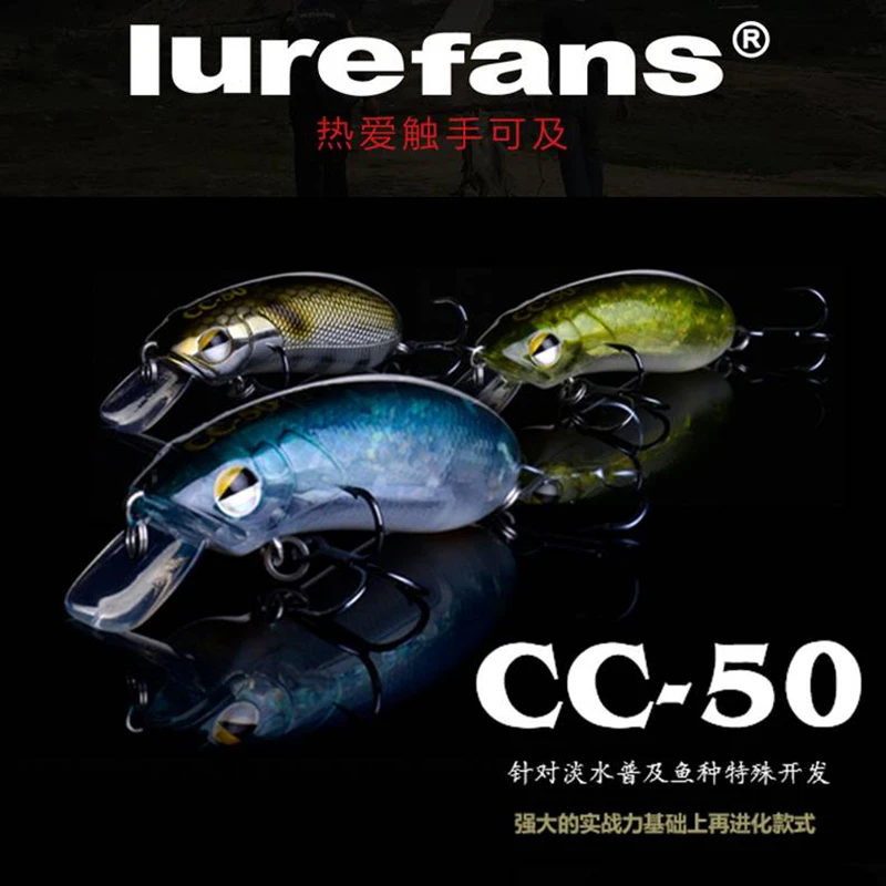 

Lurefans CC50 50mm/8.4g Fast Sinking Minnow Fishing Lure Mute Artificial Wobbler Crankbait For Bass Trout Pike Fish Hard Bait