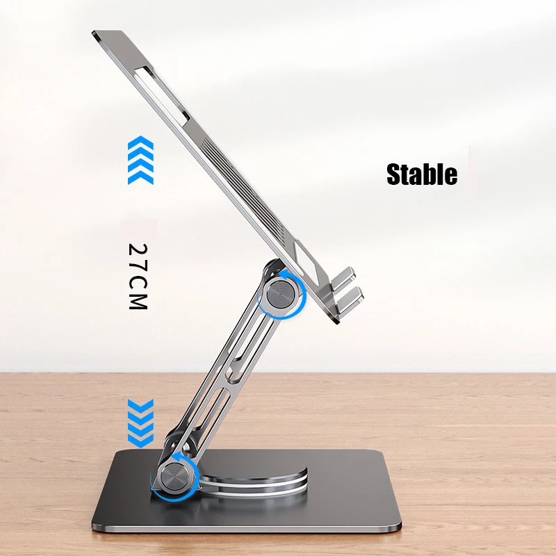 360&deg; Rotating Laptop Stand Base Height Adjustable Aluminum Foldable Notebook Stand For MacBook All Laptops For Home Office Work laptop stand laptop riser stand laptop mount