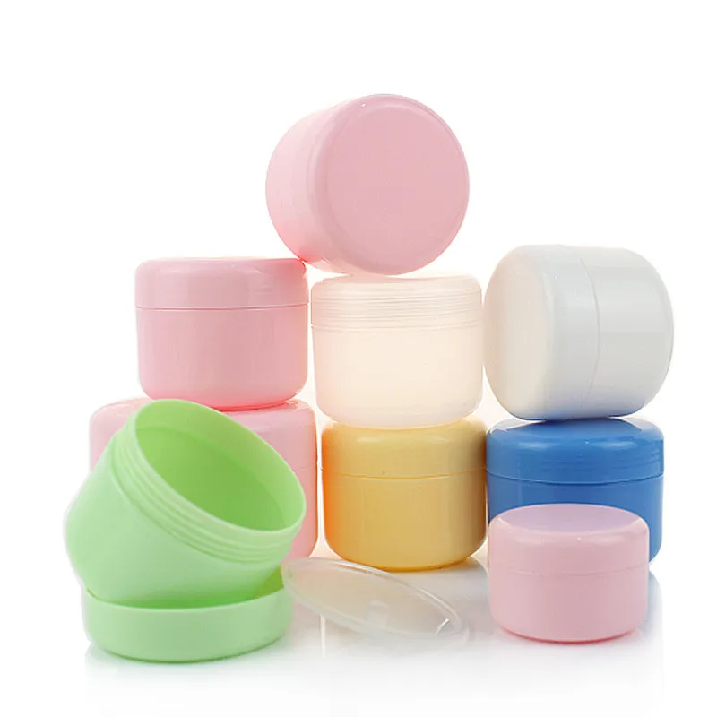 

24pcs 50g 50ml Plastic Empty Cosmetic Jar Pink Portable Refillable Bottles Makeup Jars With Lid Travel Lotion Cream Containers