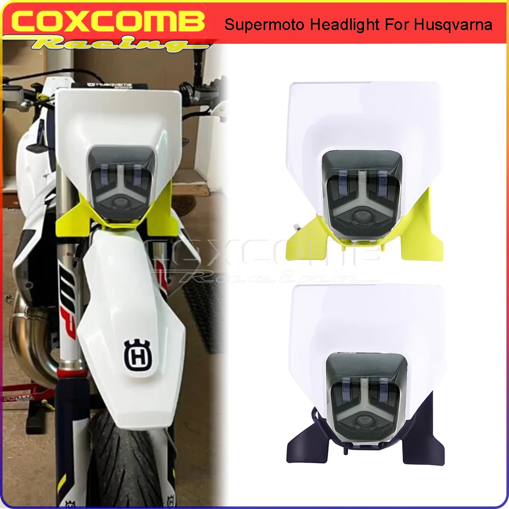 Bianco Giallo Per Husqvarna Enduro Supermoto Ts Fe Te Tc Fc 125 300 450 501 701 Led Faro Angel Eye Led / Bulb Head Lamp Mask