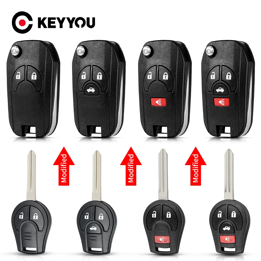 2 Button Flip Folding Remote Car Key Case Shell Fob Cover For Nissan Cube Micra Qashqai Juke Altima Maxima