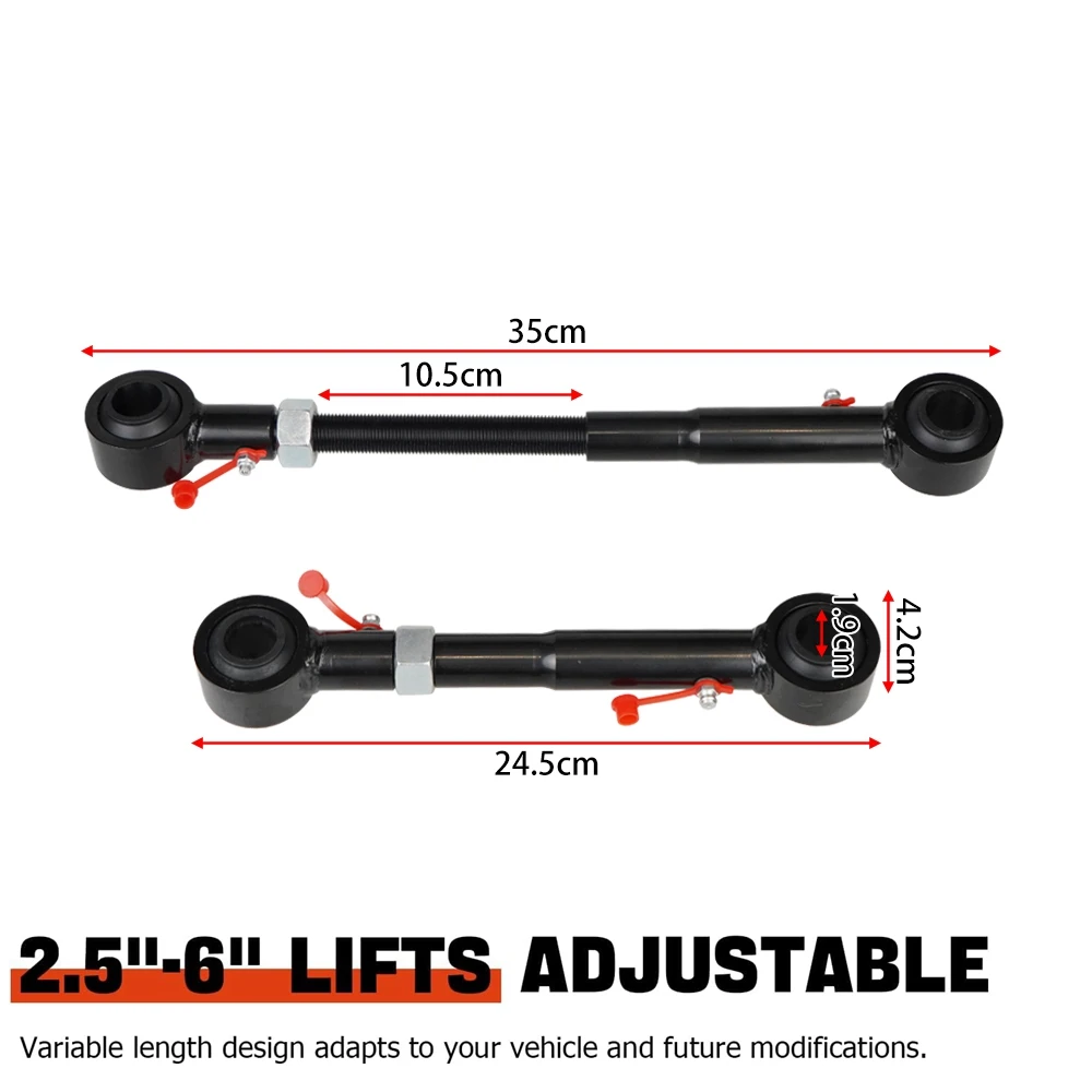 Front Swaybar Link Quicker Disconnect System Adjustable 2.5-6" Lift For Wrangler 1998-2006 TJ Cherokee 1984-2001 XJ