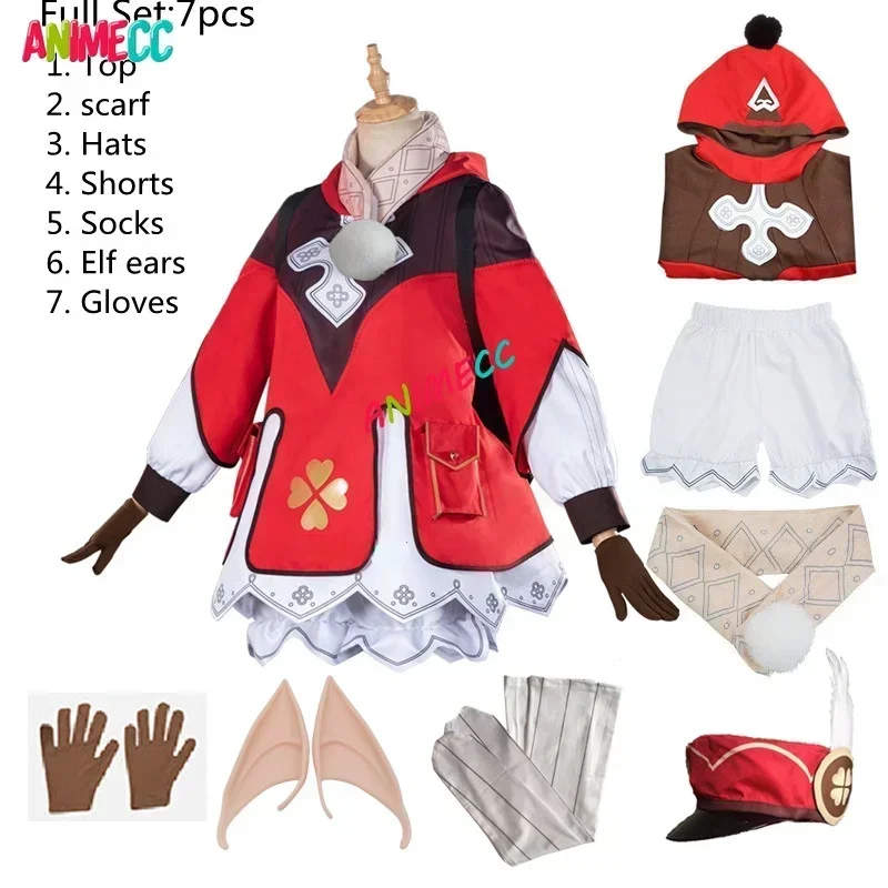 

Анимаecc в наличии, детский, взрослый Косплей-костюм Klee Genshin ударопрочный костюм, платье, рюкзак, аниме-игра, Хэллоуин, одежда для вечеринки для женщин