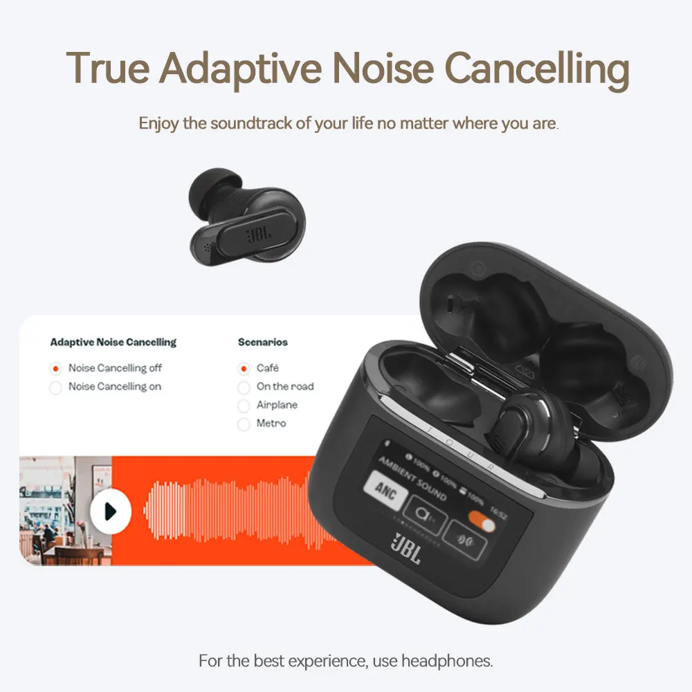 JBL TOUR PRO 2 True Wireless Noise Cancelling Earphones Bluetooth Sport  Earbuds Headphone with Smart LCD Screen Mic Charge Case - AliExpress