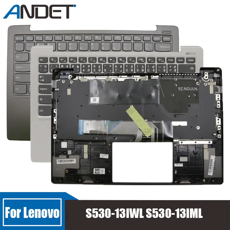 

New Original For Lenovo S530-13IWL IML Korean Thai Keyboard Palmrest With Backlight And Fingerprint Hole 5CB0S15960 5CB0S16094