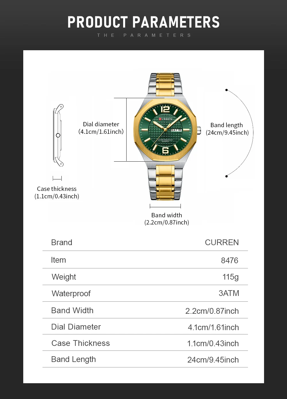 CURREN 8476 Men's Watch description image 7