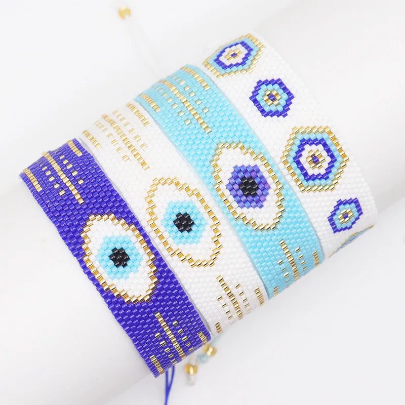 

Rice bead bracelet Devil's eye Originality Design Hand knitting Bohemia Adjustable Fashion Simple Beaded bracelet