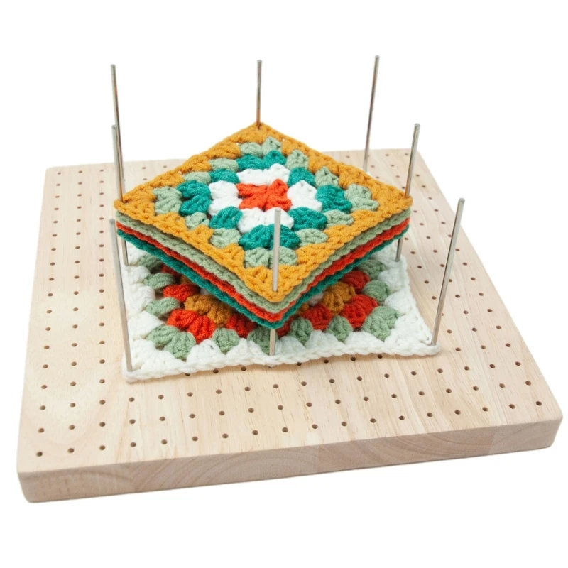 Crochet Blocking Board Kits with Stainless Rod Pins For Knitting Granny Square Crochet Board Crafting LoverssGifts