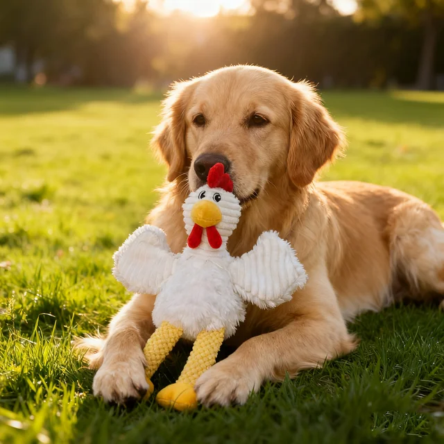 Small Plush Raw Chicken Large Dog Toys Rooster Squeak Durable Toy Dogs Cook Chew Indestructible Dog Sound Toy Puppy Pet Supplies 2