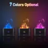 Aroma diffuser Air humidifier Ultrasonic cold mist atomizer Led essential oil simulation seven color flame lamp diffuser bedroom 2