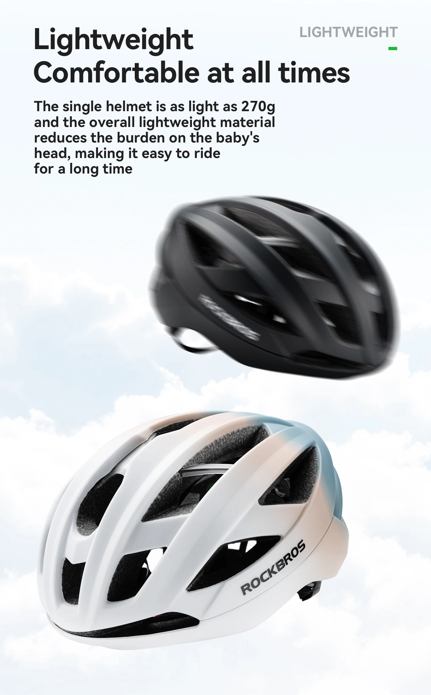 ROCKBROS Kinder-Fahrradhelm, leicht, mit antibakteriellem Futter, Helm, 20 Luftführungslöcher, atmungsaktiver, belüfteter Helm – Detail 15