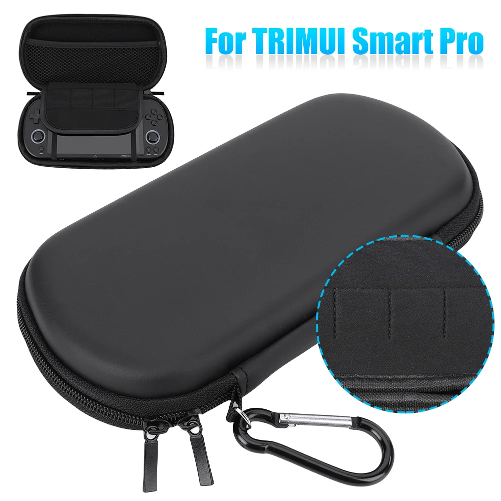 Hard EVA Carrying Case with Tempered Glass Film Handheld Game Console Case Waterproof for Trimui Smart Pro Handheld Game Console