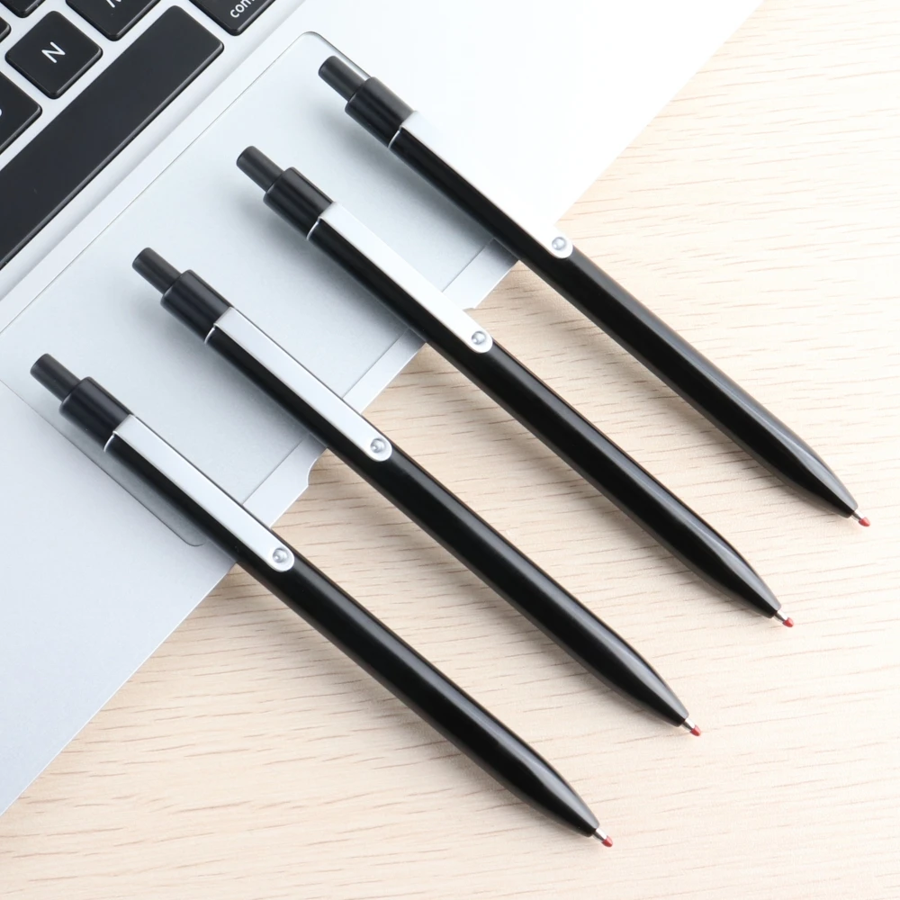 Stainless Steel Metal Retractable Gel Pens 0.5mm Fine Point Black ink Ballpoint Signature Pen with Replaceable Blue Refills 3