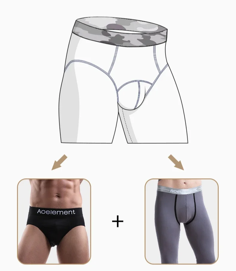 Description Picture 4 of itemMen's Leggings Long Johns Tight and Thin Thermal Pants Fashionable Solid Color Mid-waist Close-fitting Pants