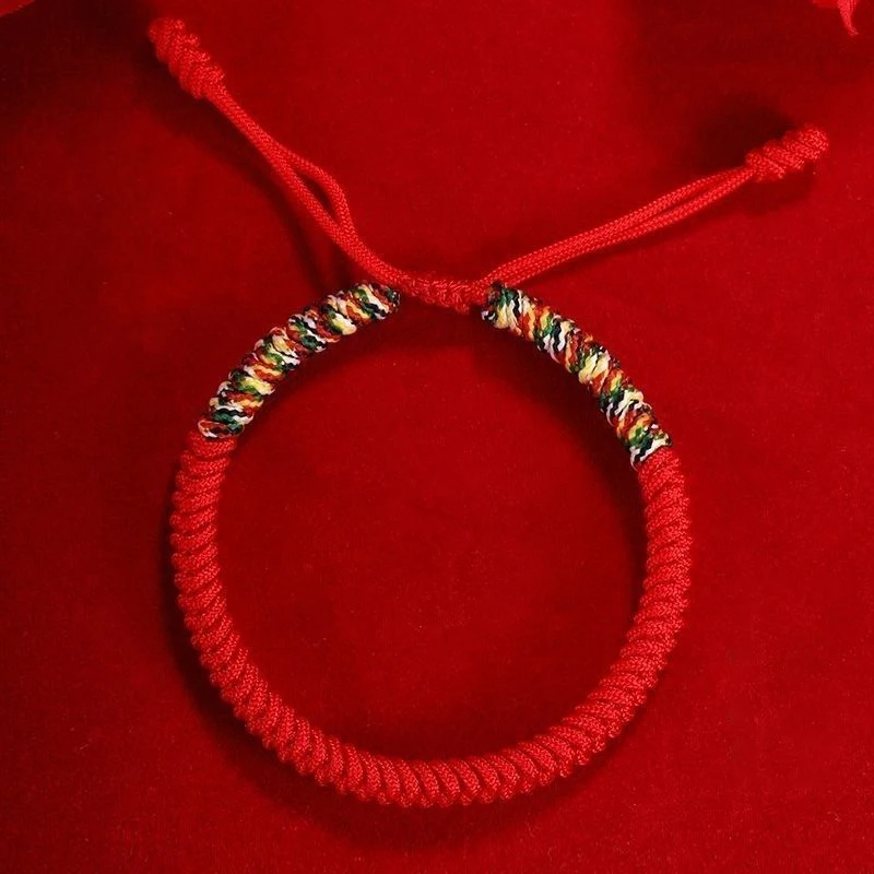 Tibetischer Buddhismus Glücksarmband Unisex geflochten verstellbar King Kong Knoten rote Schnur Armbänder für Männer Frauen Paar Pulsera – Detail 8