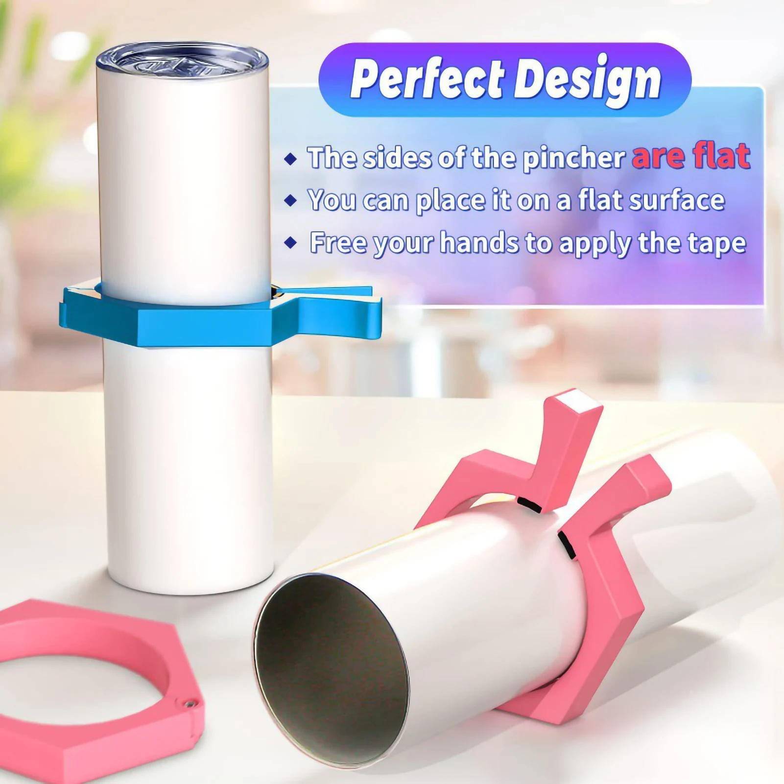 

Pinch Perfect Tumblers Clamp Nonslip Tumbler Sublimation Accessories Tight-Fitting With Wing Nut Tightening Mechanism Wrap Tool