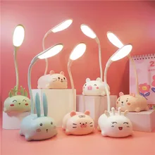 

2022 new cute cartoon student dormitory learning reading desk lamp eye protection small bedroom USB charging LED light
