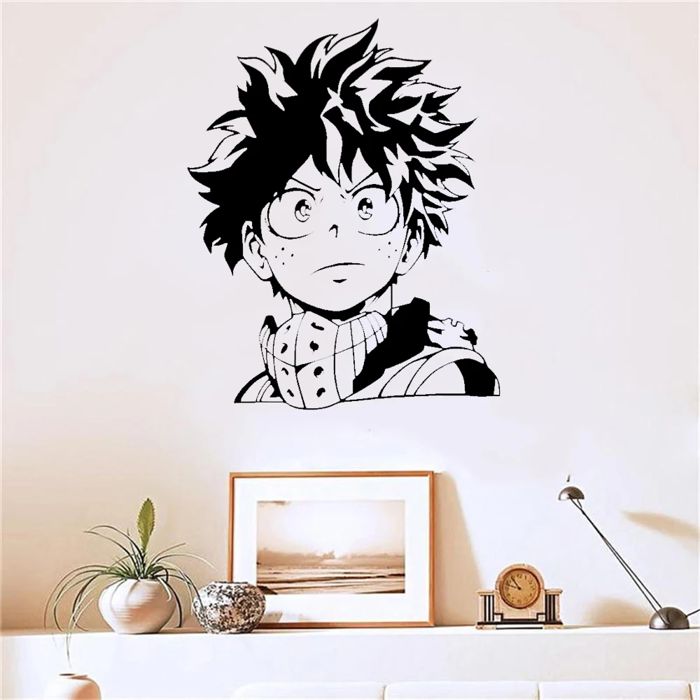 Funny My Hero Academia Pvc Wall Decals Home Decor For Kids Room Living Room Home Decor Wall Art MURAL