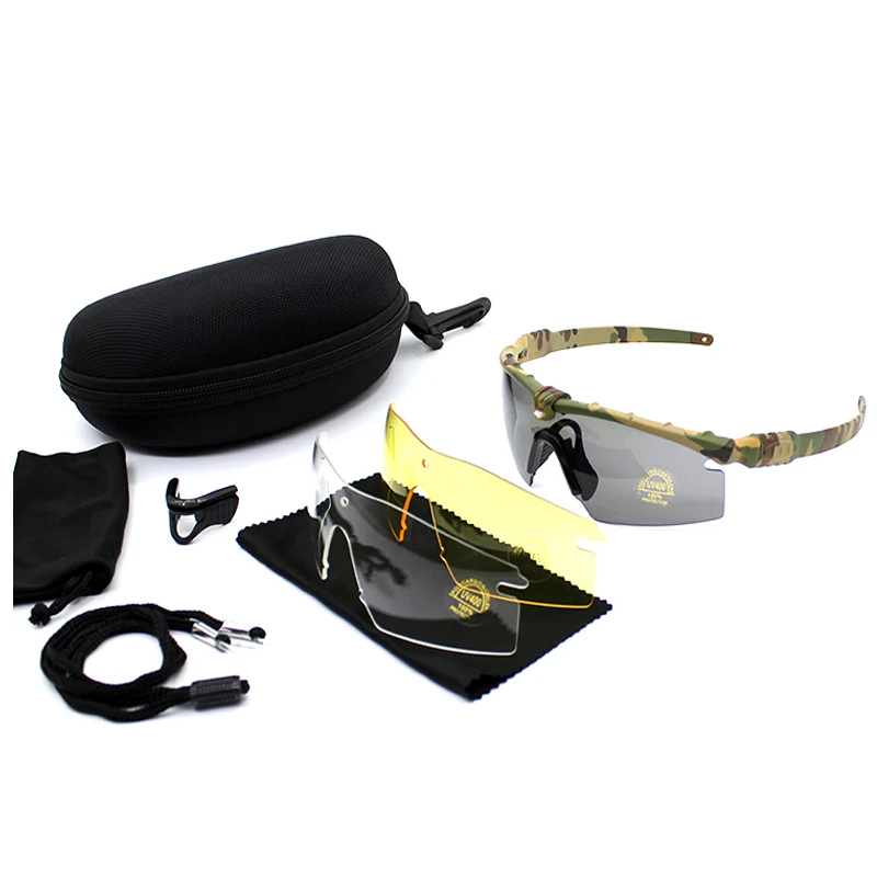 Gafas polarizadas tácticas militares para hombres, gafas de caza, tiro del ejército, gafas de sol para senderismo al aire libre, ciclismo, 4 lentes