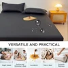 Throw Waterproof Mattress Cover Bed Fitted Sheet Mattress Bedspread Protector Pads Single/Double/King/Queen Full Size Gray/White 2