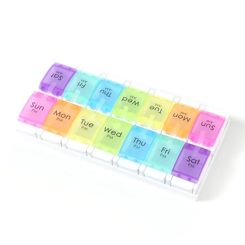 7-Day AM/PM Pill Organizer with Push Button and Splitters