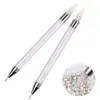 2 Pcs Nail Art Dotting Pen Double End Painting DIY Brush Rhinestone Handle Diamond Picker Manicure Dotting Tool Nail Accessories 1