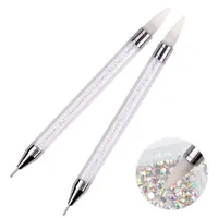 2 Pcs Nail Art Dotting Pen Double End Painting DIY Brush Rhinestone Handle Diamond Picker Manicure Dotting Tool Nail Accessories 1