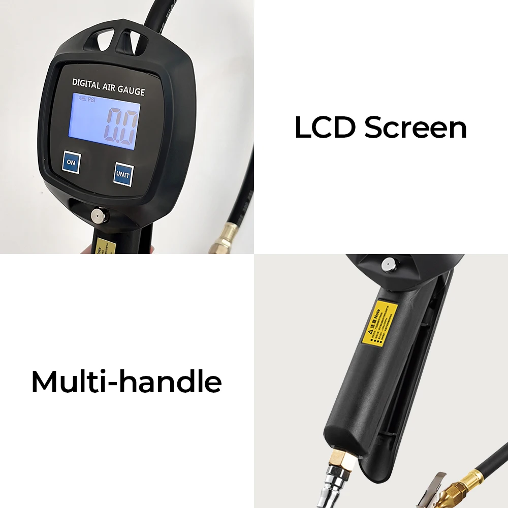 Mit Inflator Schlauch Düsen Auto Tester Reifen Manometer 0-255Psi 0-18Bar Monitor Inflation Gun Motorrad Fahrrad reifen Manometro – Detail 9