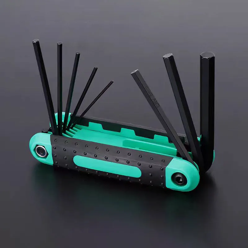 8 in 1 Folding Allen Wrench Set Metric Allen Key Set Tool Or Folding Tamper Proof Torx Key Set Portable Star Wrench Kit 2