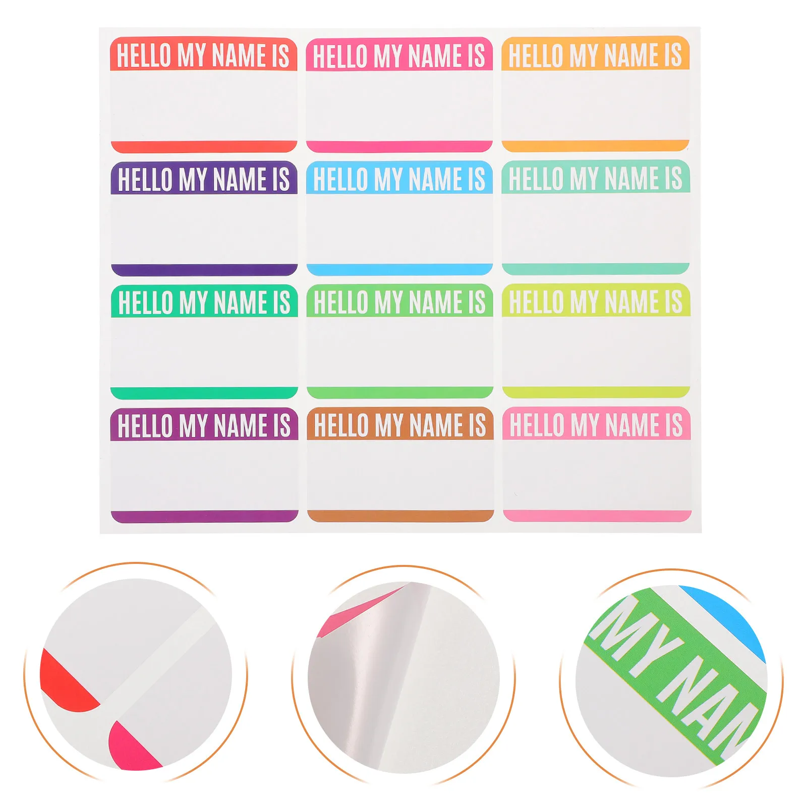 10장 다채로운 색상의 분류 태그 스티커, 빈 이름표, 비닐 소재, 부드러운 필기감, 쉽게 떼어 붙이는 무잔류 다용도 스티커