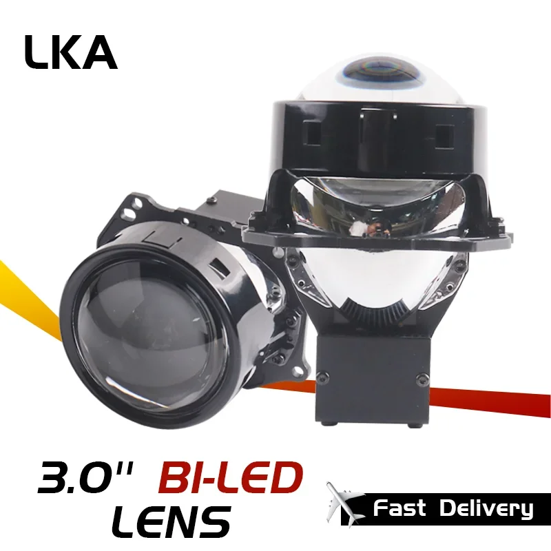 

LKA 2PCS Angel Eyes LED Projector Lenses Bi-Led 3'' for Hella 3R G5 Headlight Retrofit BMW Golf Toyota HID Xenon Lens Upgrade