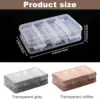 Double Jewelry Organizer Plastic Compartment Jewelry Organizer Small Box Square Carrying Storage Transparent 2