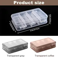 Double Jewelry Organizer Plastic Compartment Jewelry Organizer Small Box Square Carrying Storage Transparent 2
