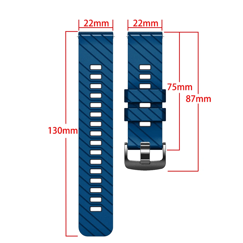Sport Silicone Watch Band – 22mm Replacement Wristband Accessory