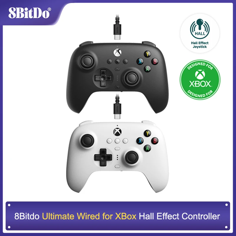 8Bitdo Ultimate Wired Gamepad Joystick Effetto Hall Per Xbox Series,Series S, X, Xbox One, Windows 10 11 Per Controller Microsoft
