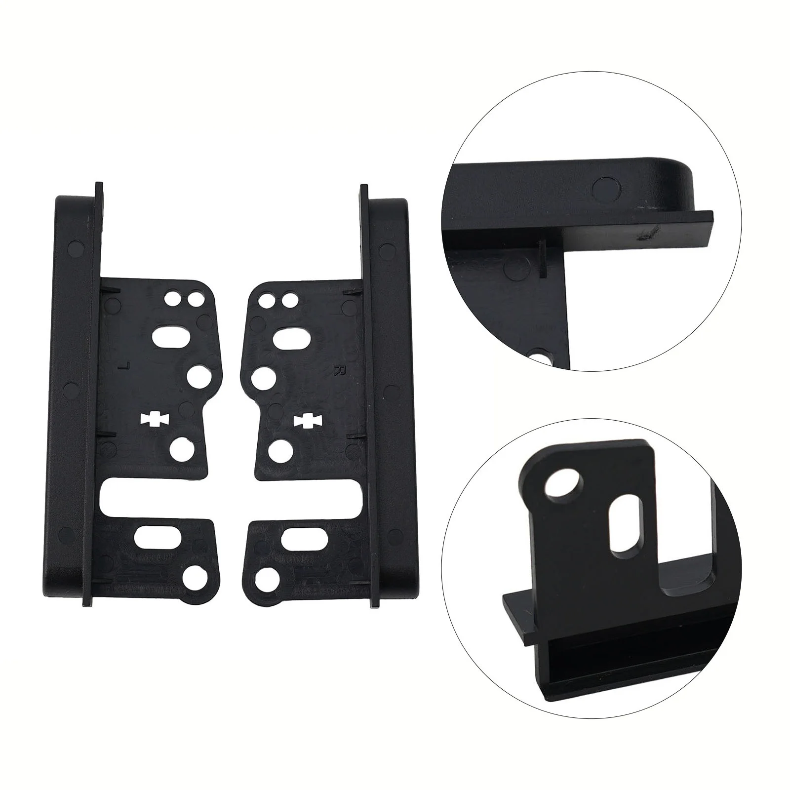 Spacers Stereo Mounting Bracket Stereo 2pcs Black Car DVD Player Double For 200mm Stereo Space For Aftermarket Stere