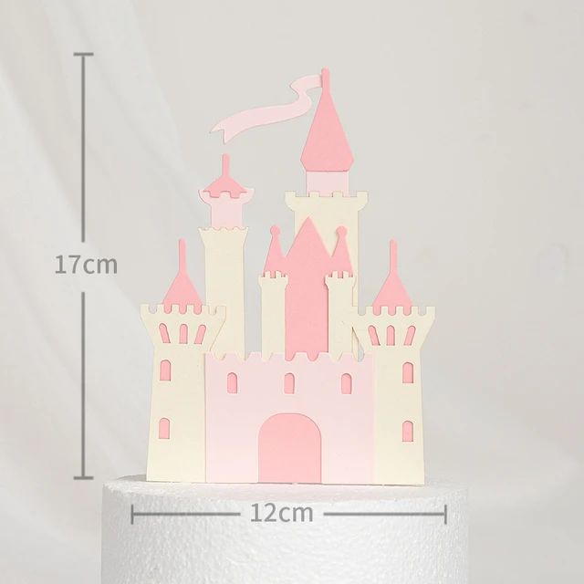 Novo] Bolo De Princesa 3D Castelo Decoração De Bandeira Aniversário Infantil  Suprimentos De Festa De Amor Presente