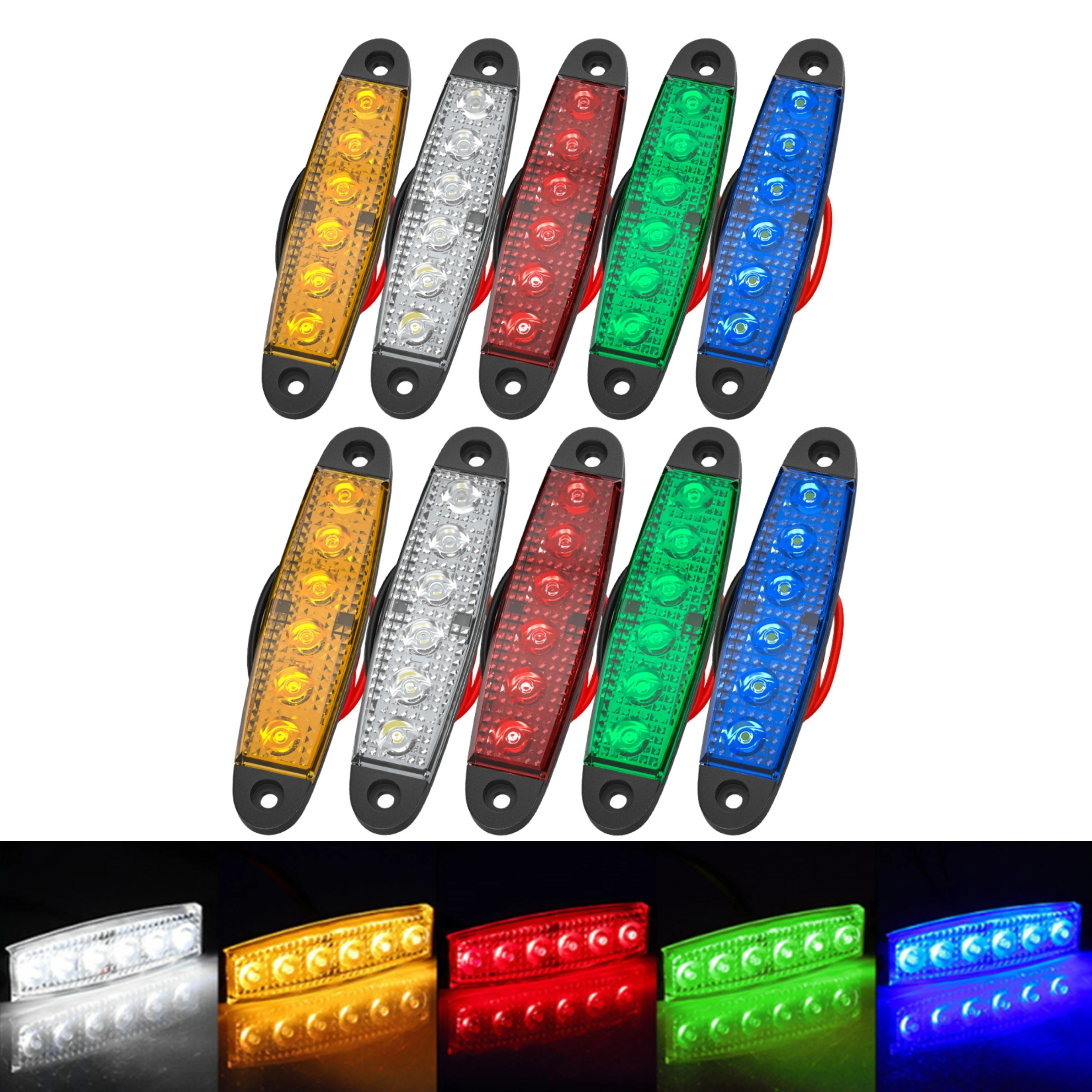 

10 шт., 12-24 В, 4 лампы