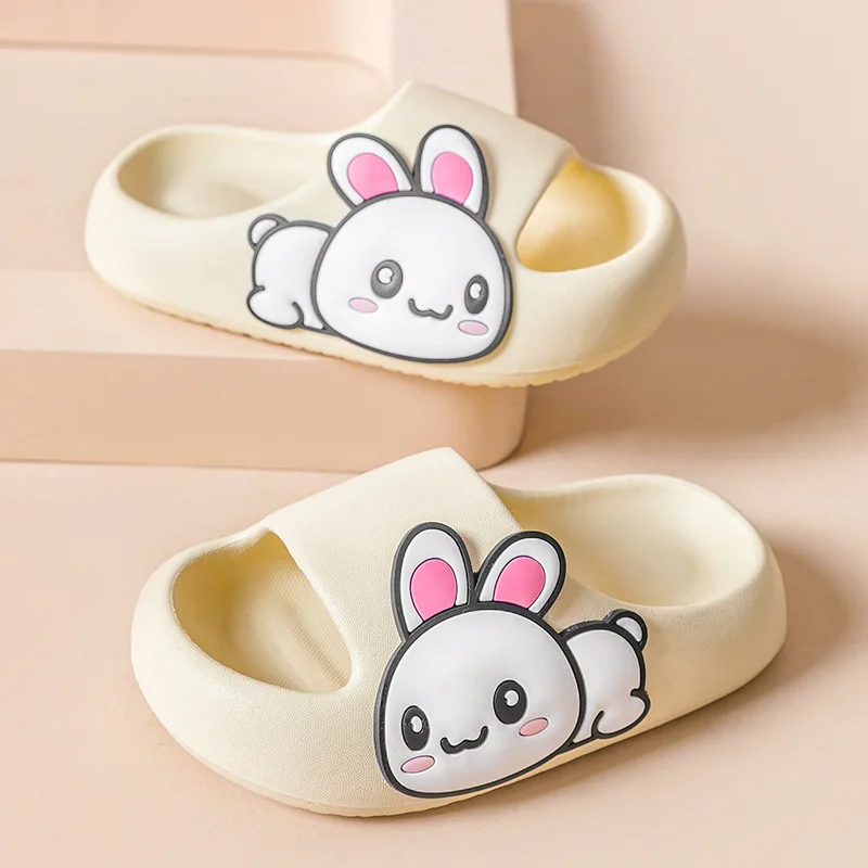 

pantuflas 2023 Summer EVA Casual Slippers Boys Indoor Home Girls Bathrooms Soft Sole Non Slip Cute Rabbit Children Shoes pantufa