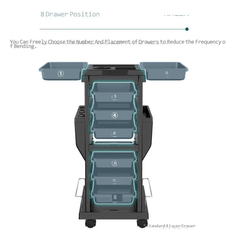 Salon Storage Mastery Multilayer Large Capacity Trolley Curling Iron and Blower Stand Barbershop Essential