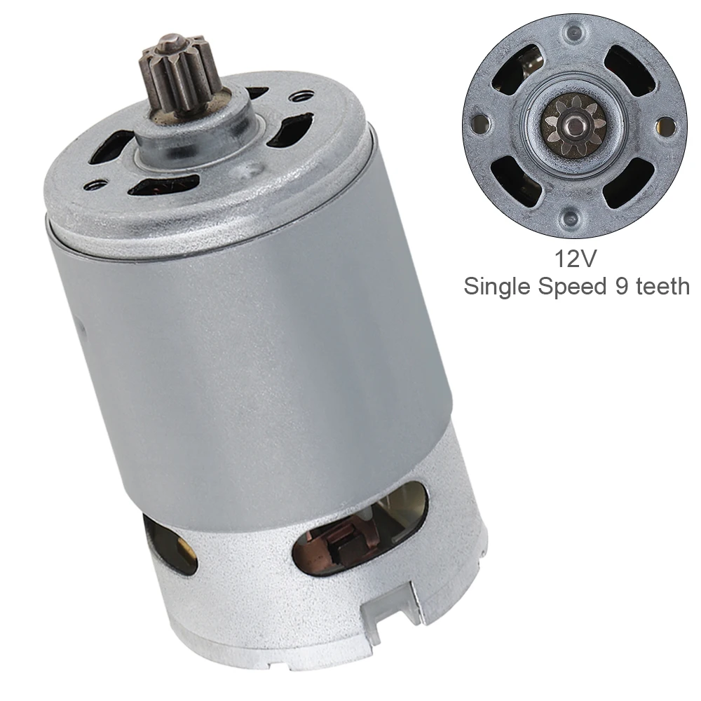 

RS550 12V 19500 RPM 9 Teeth DC Motor with High Torque Gear Box for Screwdriver / Electric Drill