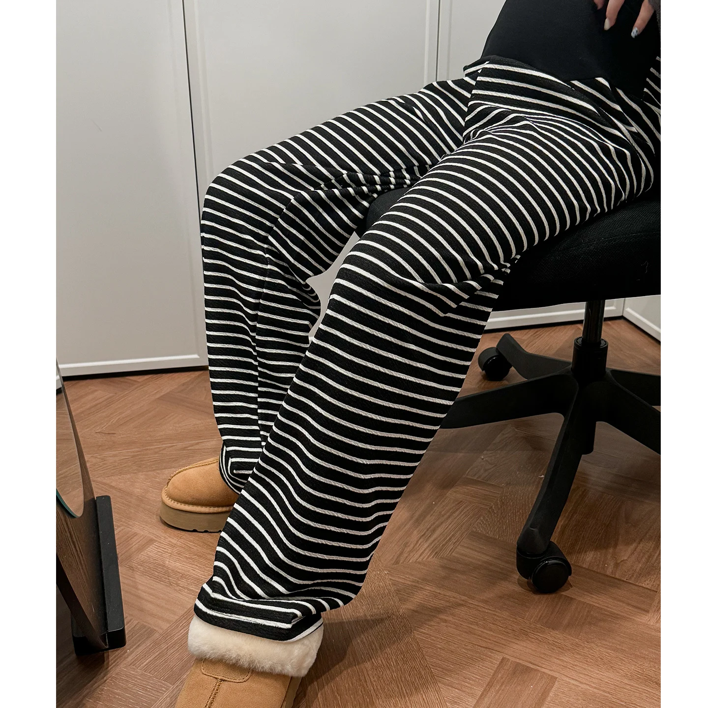 임산부 바지 가을 봄 착용 편안한 와이드 레그 출산 바지 배꼽 지지 루즈핏 롱 팬츠 플러스 사이즈