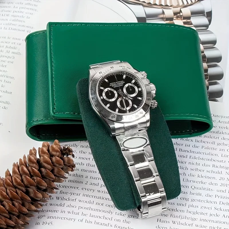Travel Watch Organizer | High-End Portable Green Travel Watch Storage Bag with Secure S... - SKU TWSB1540 - UGI Packaging