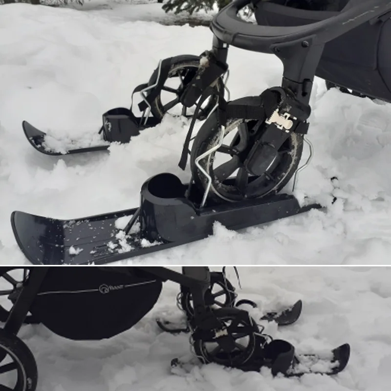 Universal Baby Stroller Accessories Ski Plate Buggy Sled Wheelchair Glider  Snow Scooter Pram Skiing Board for