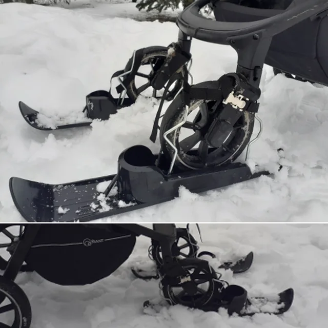 Transform your stroller into a thrilling snow glider or a smooth scooter