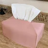 Tissue Box Cover Refined Leather Foldable Tissue Box Holder - Decorative Holder/Organizer for Bathroom Vanity Countertop 3