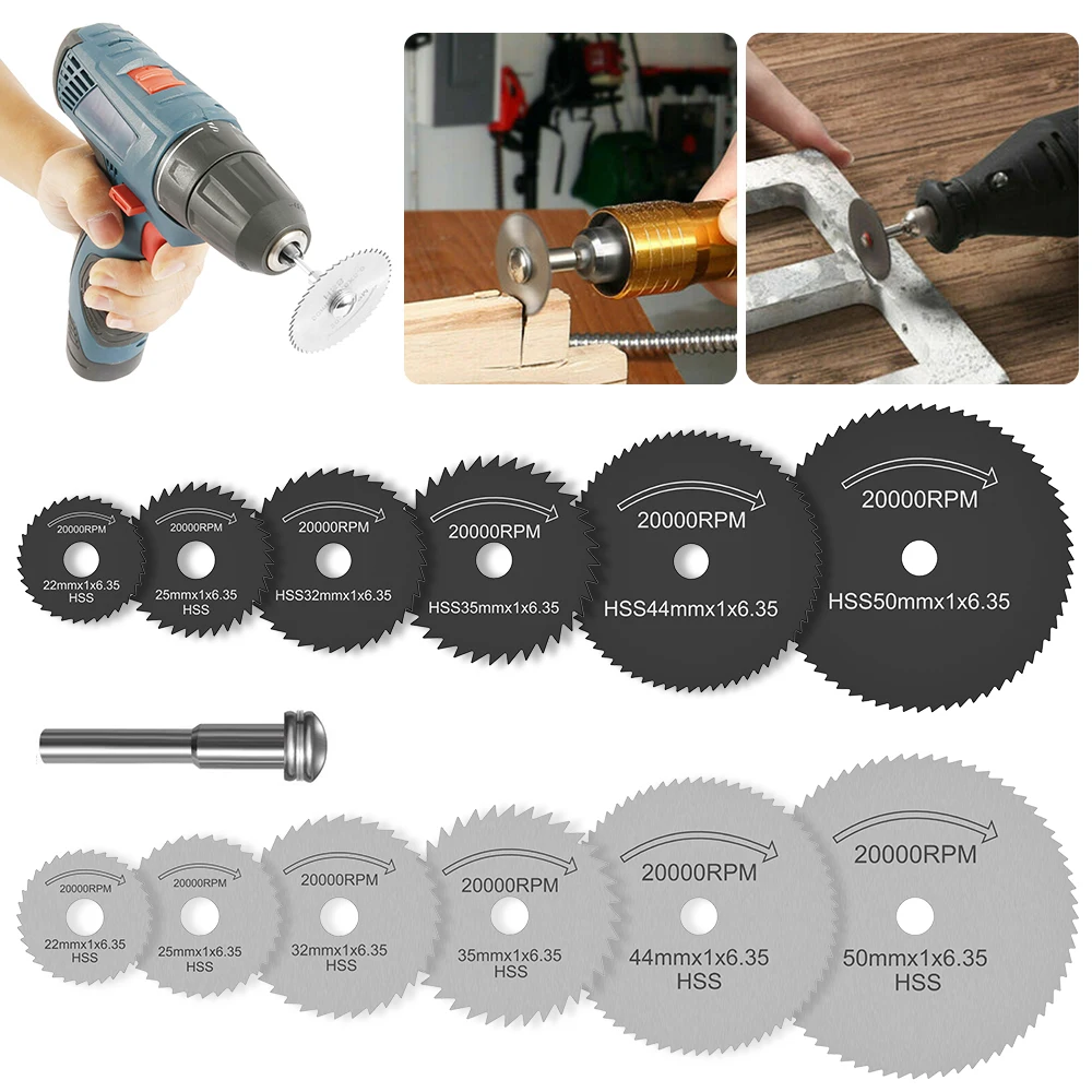 7Pcs/Set Circular Saw Blade Electric Grinding Cutting Disc Rotary Tool For Dremel Metal Cutter Power Tool Wood Cutting Discs